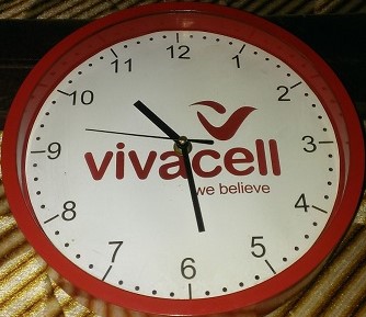 A watch hangs in a room